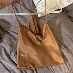 New Zara cowl-neck satin top